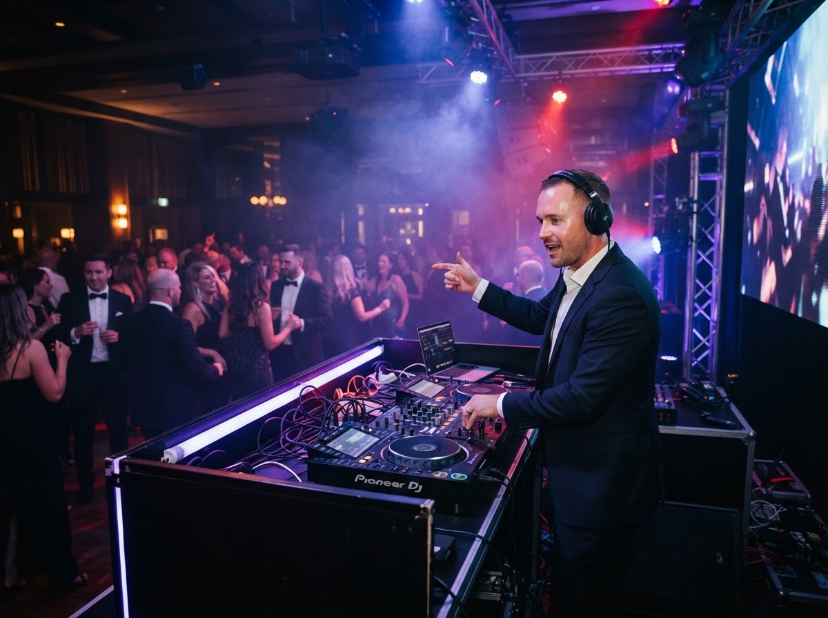 DJ performing at an upscale event, Brisbane